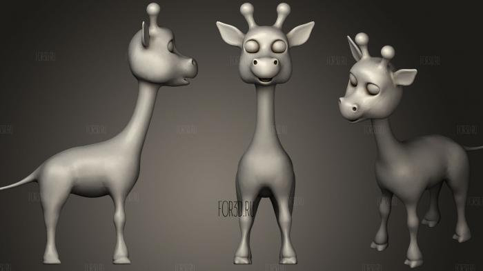 cartoon giraffe 3d stl модель для ЧПУ